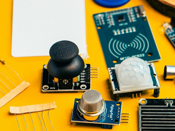An assortment of electronic components and modules