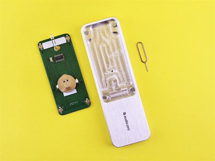 An audio circuit board with a chip