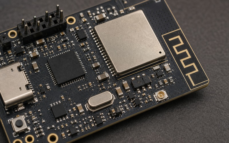 ESP32-S3 mit Vektorbefehlen für leichte Inferenz mit Entkopplung, Takt, Host-Schnittstelle und thermischen Layoutdetails