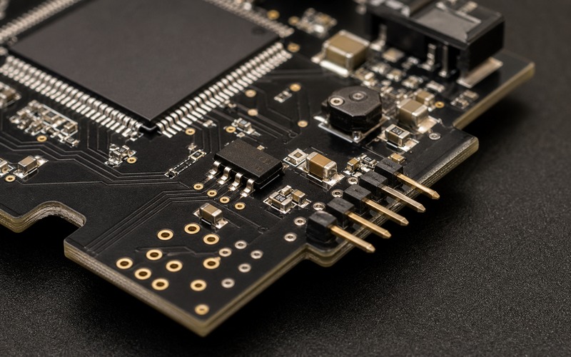 Detail des FPGA-Konfigurationsspeichers mit serieller PROM-Platzierung, Reset-Pfad, Entkopplung, Programmierpins und Randzugang