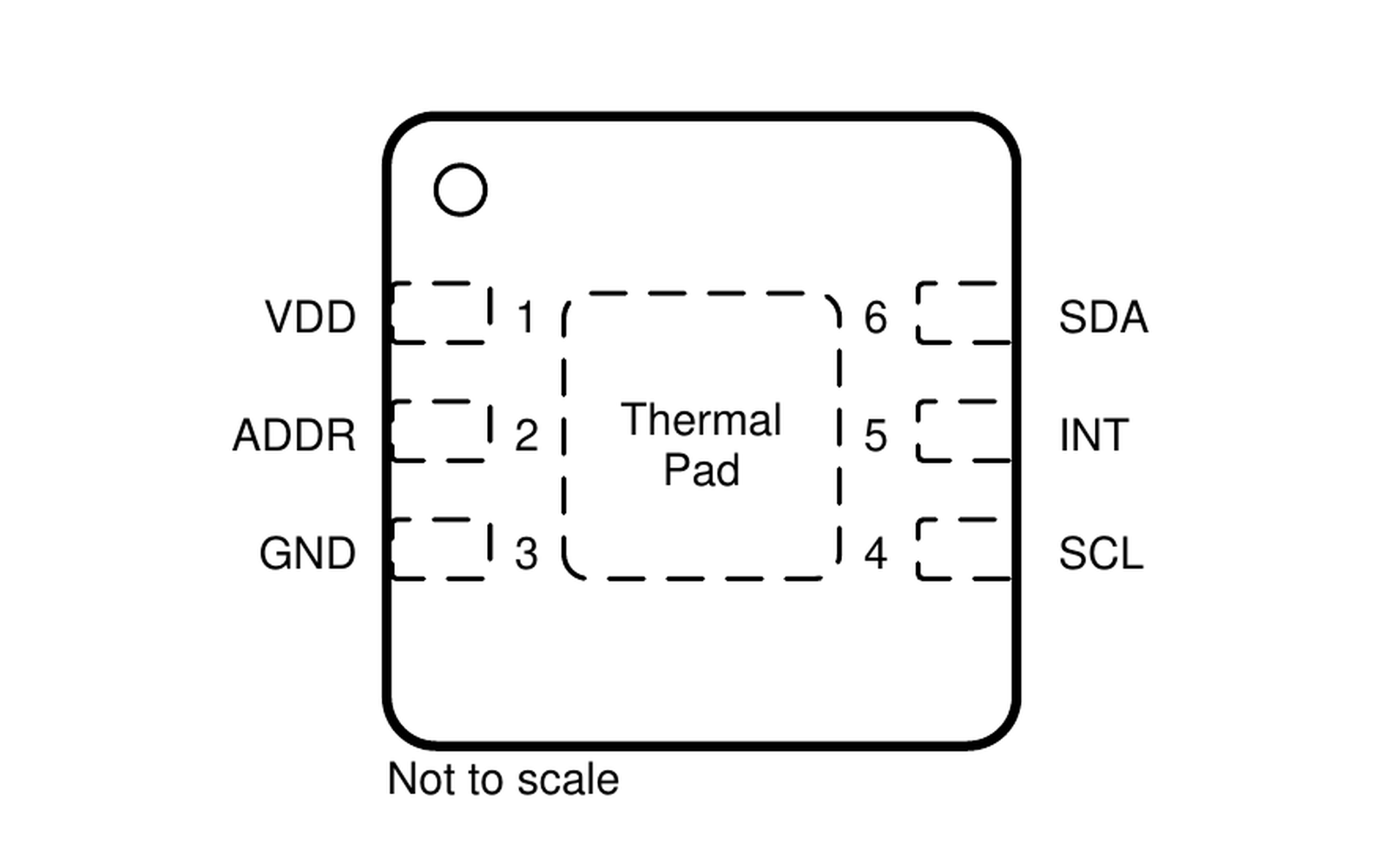 OPT3001IDNPRQ1 DNP USON Pinbelegung mit 6 Pins